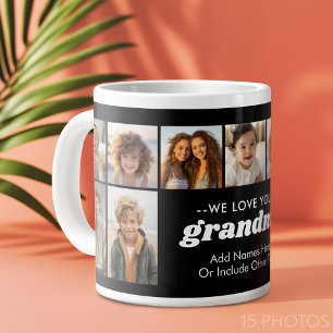 We Love You Granda - 15フォトコラージュ ジャンボコーヒーマグカップ