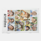 We Love You Grandma 10 Photo Collage Names Modern キッチンタオル (横)