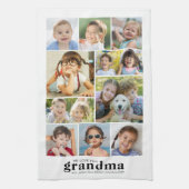 We Love You Grandma 10 Photo Collage Names Modern キッチンタオル (縦)