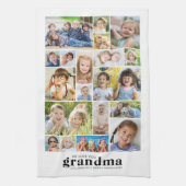 We Love You Grandma 19 Photo Collage Names Modern キッチンタオル (縦)