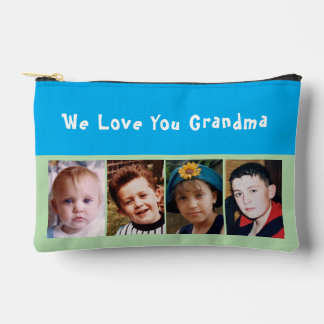 We love you grandma 4 photo blue green アクセサリーポーチ