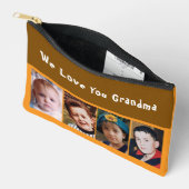 We love you grandma 4 photo brown orange アクセサリーポーチ (見開き)