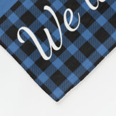 We Love You Grandma 4 Photo Collage Blue  Plaid  フリースブランケット (角)