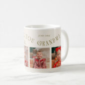 We Love You Grandma 4-Photo Cream コーヒーマグカップ (正面右)