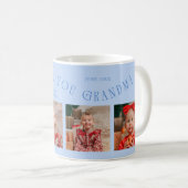 We Love You Grandma 4-Photo Icy Blue コーヒーマグカップ (正面右)