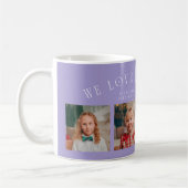 We Love You Grandma 4-Photo Lilac コーヒーマグカップ (左)