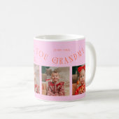 We Love You Grandma 4-Photo Orange Pink コーヒーマグカップ (正面右)