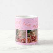 We Love You Grandma 4-Photo Orange Pink コーヒーマグカップ (中央)