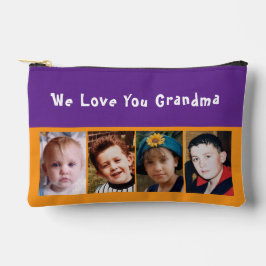 We love you grandma 4 photo orange purple アクセサリーポーチ
