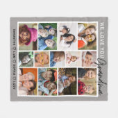 We Love You Grandma Grandkids 13 Photo Collage   フリースブランケット (正面(横))