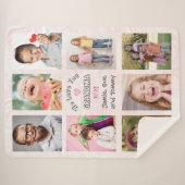 We Love You Grandma Photo Collage (Pink Bkg) シェルパブランケット (正面(横))
