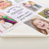 We Love You Grandma Photo Collage (Purple Bkg) シェルパブランケット (3/4)