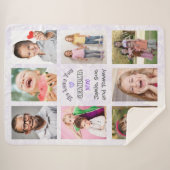 We Love You Grandma Photo Collage (Purple Bkg) シェルパブランケット (正面(横))