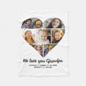 We Love You GrandpaハートInstagram写真 フリースブランケット (正面)
