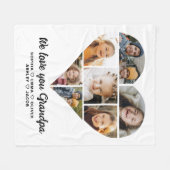 We Love You GrandpaハートInstagram写真 フリースブランケット (正面(横))