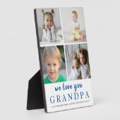 We Love You Grandpa|フォトコラージュ|ホワイトブルー フォトプラーク (側面)