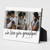 We Love You Grandpa モダン 3 Photo Father's Day フォトプラーク (側面)