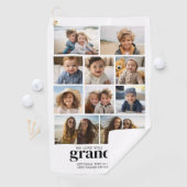 We Love You Grandpa - 10フォトコラージュ – モダン ゴルフタオル (インサイチュ)