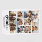 We Love You Grandpa - 10フォトコラージュ – モダン ゴルフタオル (横)