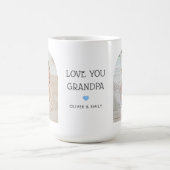 We Love You Grandpa 2 Photo Arch & Name 15 oz コーヒーマグカップ (中央)
