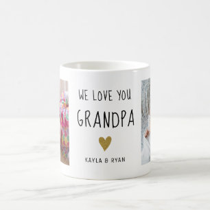 We Love You Grandpa 2 Photo Collage Father's Day コーヒーマグカップ