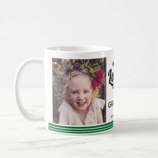 We Love You Grandpa 2 Photo Green コーヒーマグカップ (左)