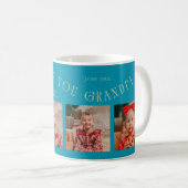 We Love You Grandpa 4-Photo Aqua Blue コーヒーマグカップ (正面右)