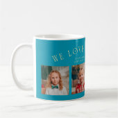 We Love You Grandpa 4-Photo Aqua Blue コーヒーマグカップ (左)