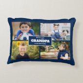 We Love You Grandpa 4 Photo Navy Blue アクセントクッション (裏面)