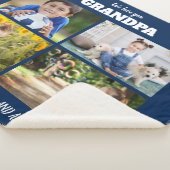 We Love You Grandpa 4 Photo Navy Blue シェルパブランケット (3/4)