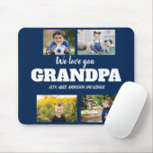 We Love You Grandpa 4 Photo Navy Blue マウスパッド (マウス)