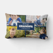 We Love You Grandpa 4 Photo Navy Blue ランバークッション (裏面)