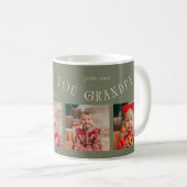 We Love You Grandpa 4-Photo Sage Green コーヒーマグカップ (正面右)