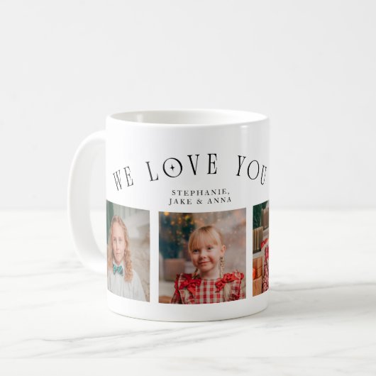 We Love You Grandpa 4-Photo White  コーヒーマグカップ (正面左)