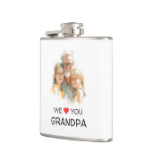 We Love You Grandpa Flask | Personalized Photo フラスク (左)