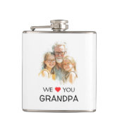 We Love You Grandpa Flask | Personalized Photo フラスク (正面)