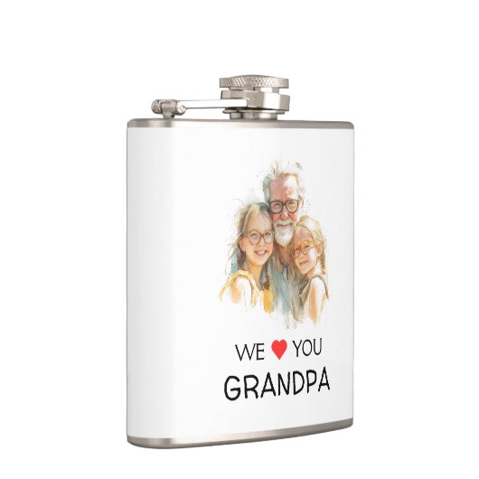 We Love You Grandpa Flask | Personalized Photo フラスク (右)