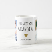We Love You Grandpa Grandkids 3 Photo Collage   コーヒーマグカップ (中央)