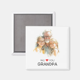 We Love You Grandpa Magnet | Personalized Photo マグネット