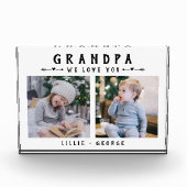 We Love You Grandpa Modern Photo Collage Keepsake フォトブロック (正面)