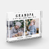 We Love You Grandpa Modern Photo Collage Keepsake フォトブロック (左)