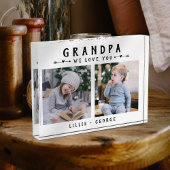 We Love You Grandpa Modern Photo Collage Keepsake フォトブロック