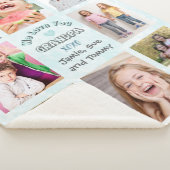 We Love You Grandpa Photo Collage (Blue Bkg) シェルパブランケット (3/4)