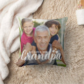 We Love You Grandpa Photo Hearts Script クッション (ブランケット)