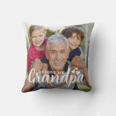 We Love You Grandpa Photo Hearts Script クッション (裏面)