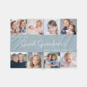 We Love You Great Grandma Photo Collage Heart フリースブランケット (正面(横))