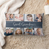 We Love You Great Grandma Photo Collage Heart ランバークッション (ブランケット)
