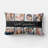 We Love You Great Grandma Photo Collage Heart ランバークッション (裏面)