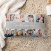 We Love You Great Grandma Photo Collage Heart ランバークッション (ブランケット)