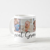 We Love you Great Grandma Script 4 Photo Modern コーヒーマグカップ (正面左)